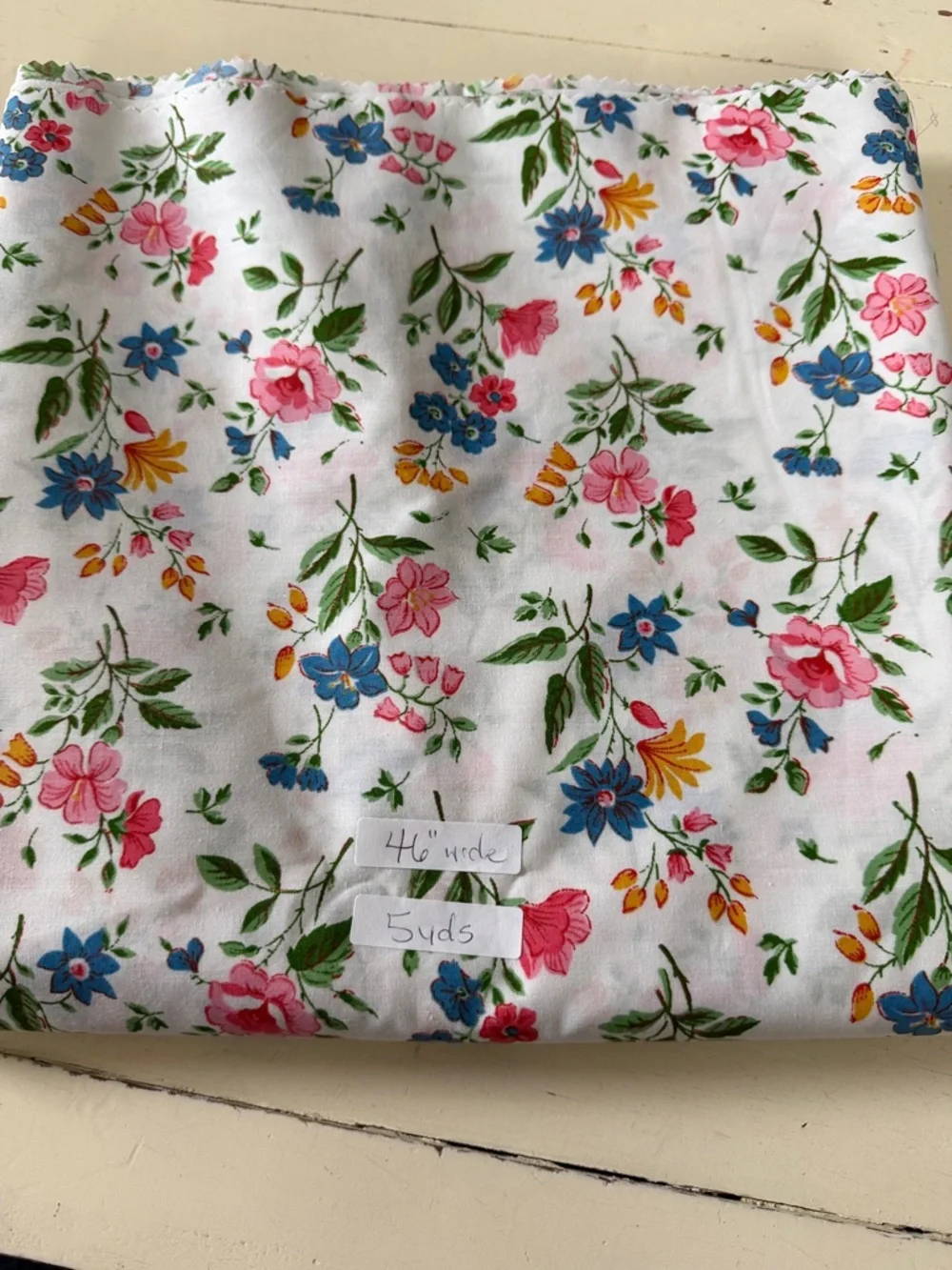 Floral Cotton Fabric Yardage - Picture 2 of 3